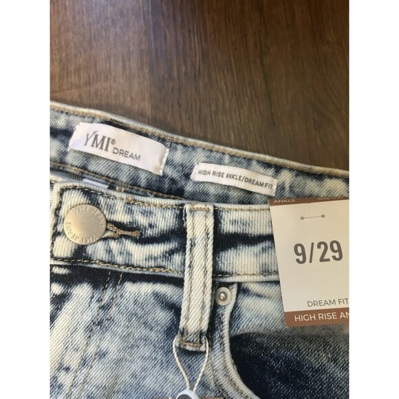 NWT YMI Vintage Dream Womens Jeans Size 9/29 High Rise Ankle Dream Fit Acid Wash - Picture 3 of 5